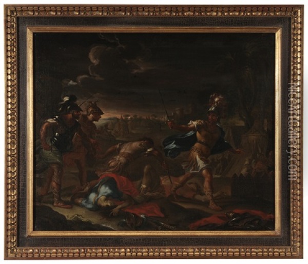 A Roman Battle Scene Oil Painting - Paolo de Matteis
