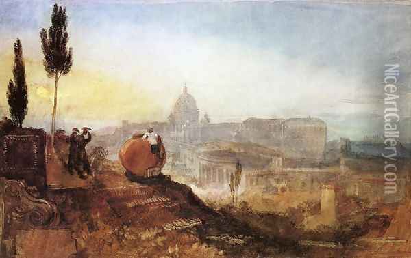 Rome: St. Peter's from the Villa Barberini Oil Painting - Joseph Mallord William Turner