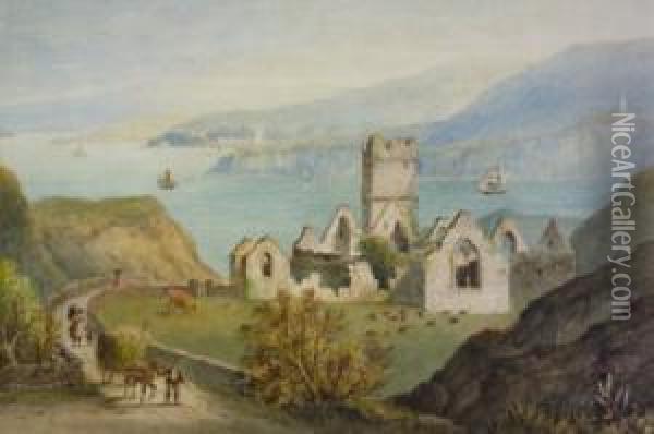 Thirkin Abbey, Baltimore Harbour, Co. Cork Oil Painting - Robert Lowe Stopford