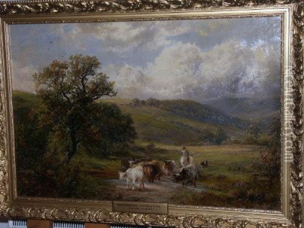 Near Idridgehay, Derbyshire Oil Painting - George Turner