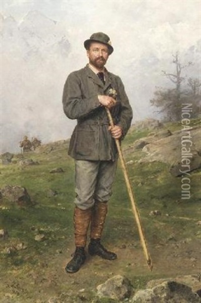 Wilhelm Adolf Von Carstanjen Als Bergsteiger Oil Painting - Ludwig Knaus