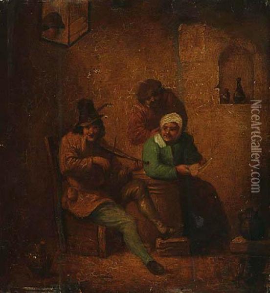 Skrzypek W Karczmie Oil Painting - David The Younger Teniers