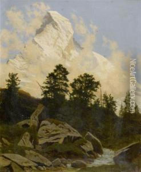 View Of The Matterhorn Oil Painting - Albert H. Gos