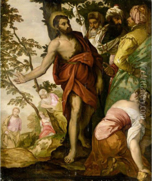Saint John The Baptist Preaching The Imminent Arrival Of Christ Oil Painting - Paolo Veronese (Caliari)