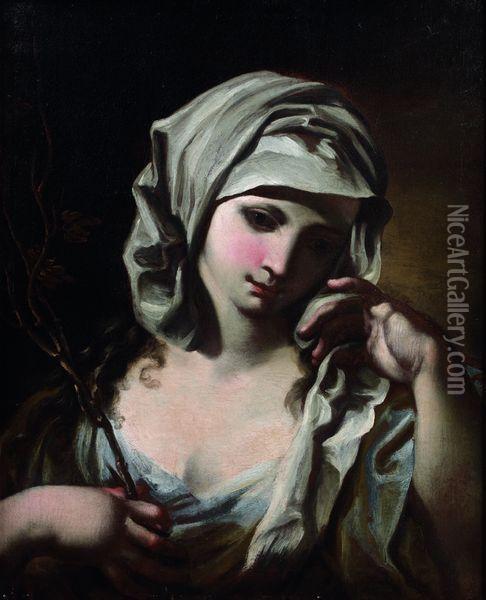 Madone Au Rameau De Chene Oil Painting - Lorenzo Pasinelli