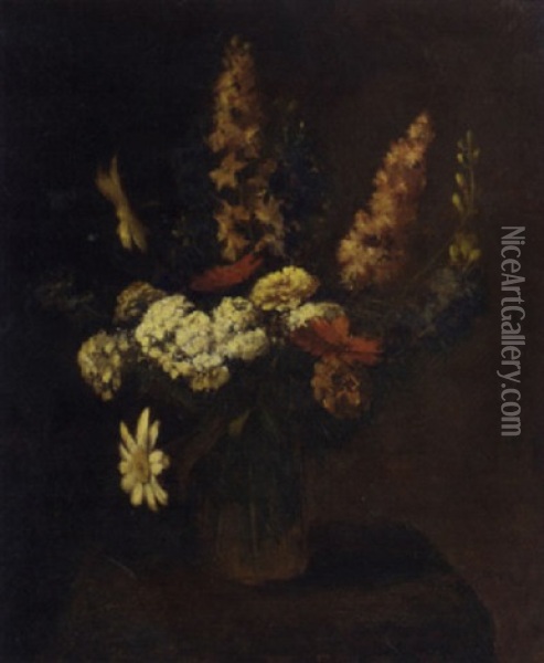Summer Flowers Oil Painting - Jacob Simon Hendrik Kever
