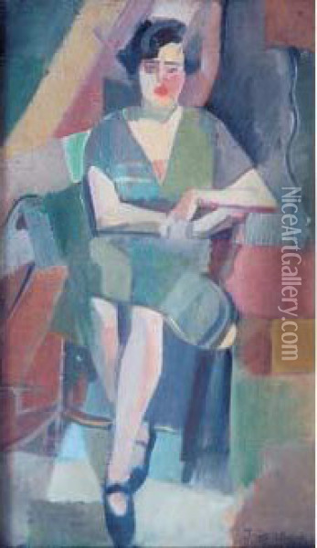 Femme Dans Un Fauteuil (1927) Oil Painting - Jules Gordon