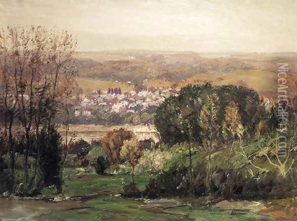 Ohio Valley and Kentucky Hills Oil Painting - Lewis Henry Meakin