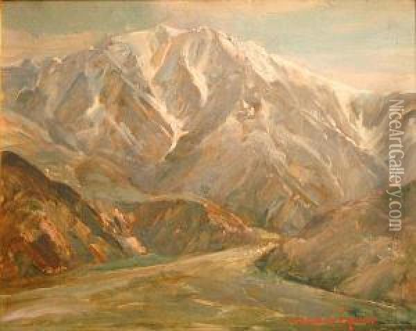 Untitled (a Trail Through The Mountains) Oil Painting - Thorwald Probst