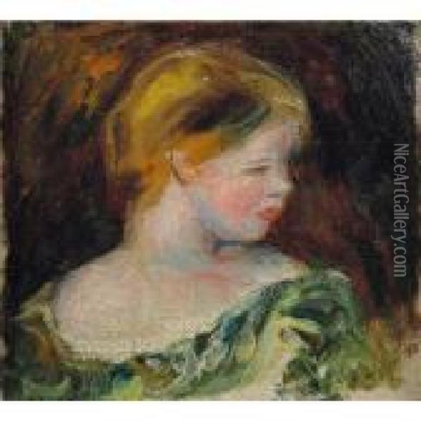 Jeune Femme En Buste Oil Painting - Pierre Auguste Renoir