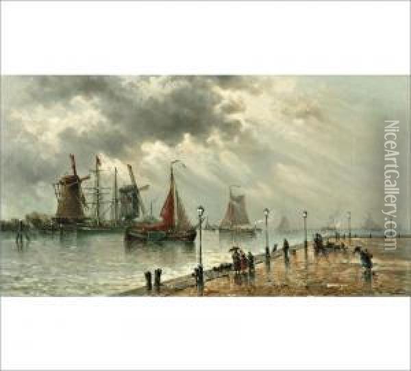 Harbour Oil Painting - Auguste Henri Musin