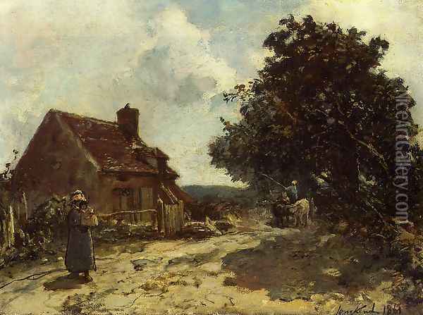 In The Vicinity Of Nevers Oil Painting - Johan Barthold Jongkind