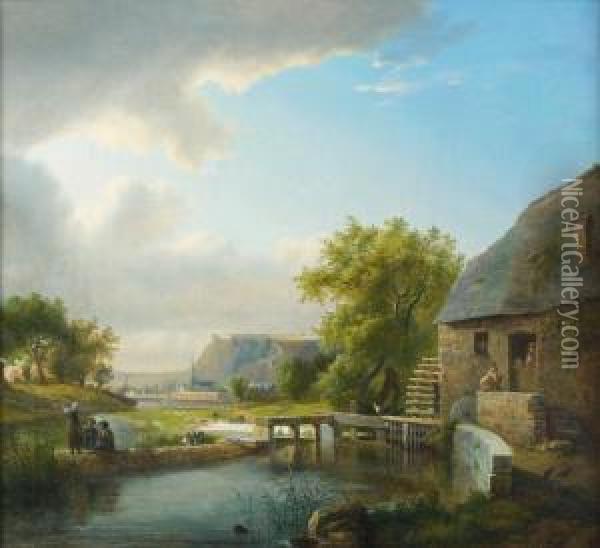 Paysage Au Fort De Namur Oil Painting - Ignatius Josephus van Regemorter