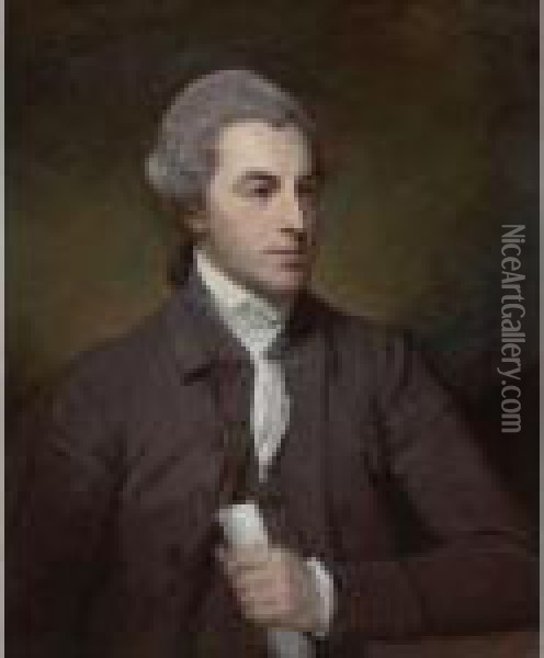 Portrait Of Mr. William Hayley Oil Painting - George Romney