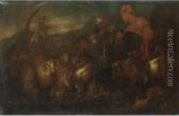 La Carovana In Viaggio Oil Painting - Giovanni Benedetto Castiglione