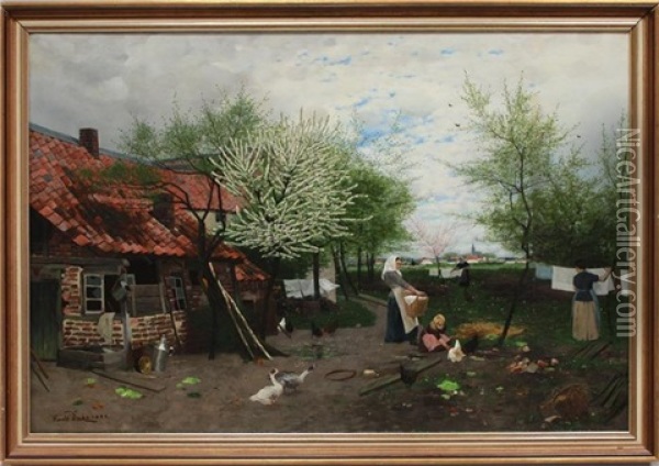 Bozen (bolzano) Apriltag/motiv Vom Niederrhein Oil Painting - Harald Hugo Jacob Diecks