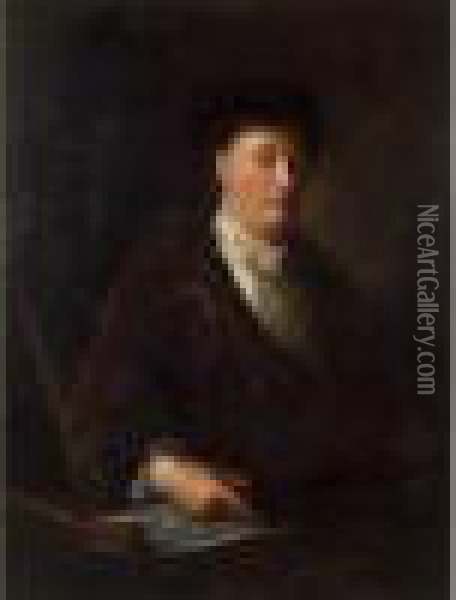  Portrait Presume D'un Membre De La Famille Danican - Philidor
  Oil Painting - Jean-Alexis Grimou