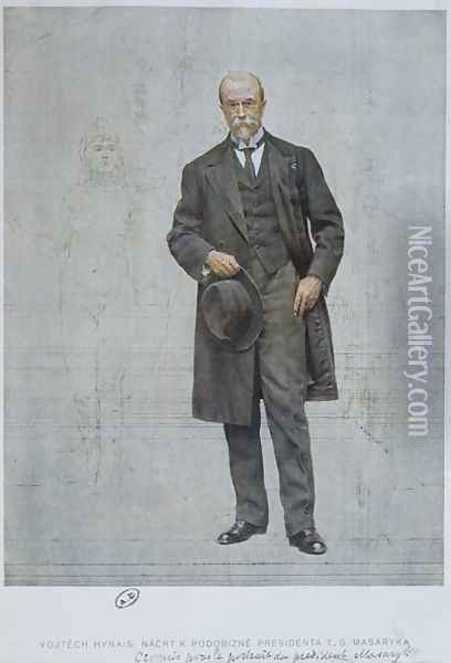 Thomas Garrigue Masaryk 1850-1937 Oil Painting - Vojtech (Adalbert) Hynais