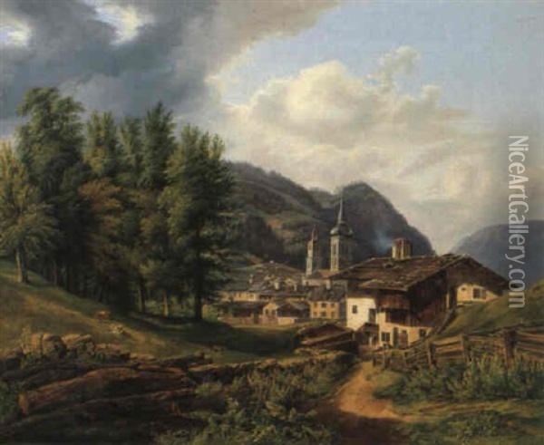 Matrei Am Brenner Oil Painting - Anton Schiffer