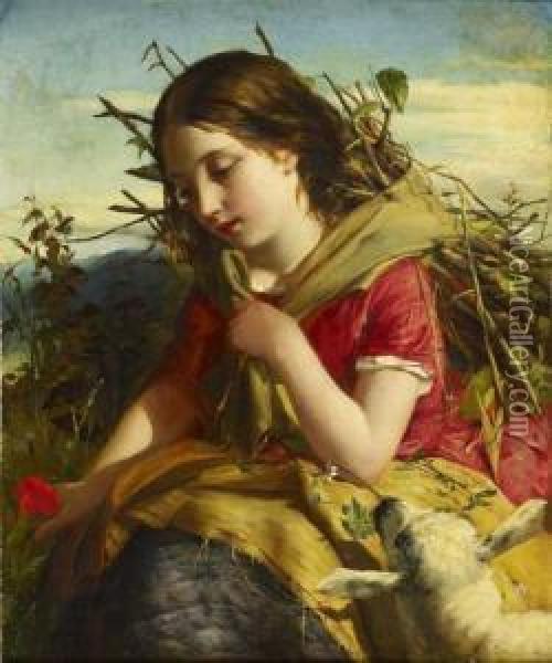 The Young Shepherdess Oil Painting - Robert Herdman