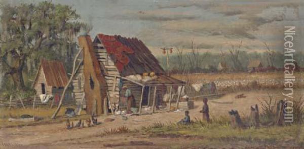 Cabin Oil Painting - William Aiken Walker