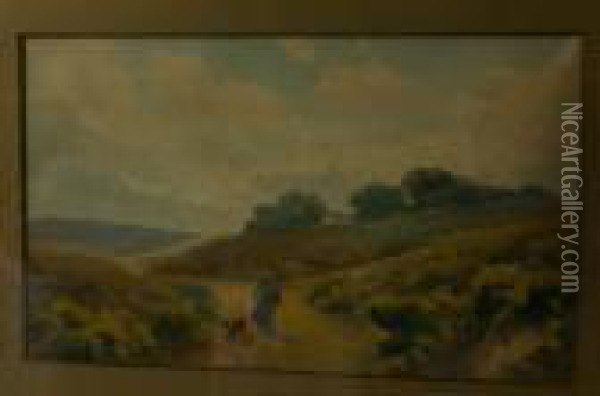 Walking The Dog Oil Painting - Frank Gresley