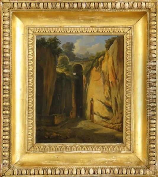 Entree De Grotte A Naples Oil Painting - Jean-Baptiste de Jonghe