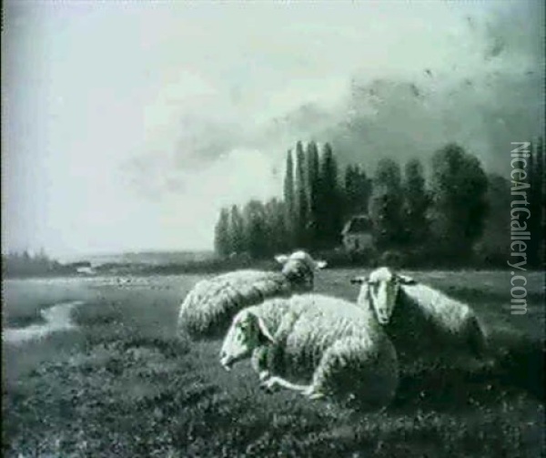 Schafe In Weidelandschaft Oil Painting - Rosa Bonheur