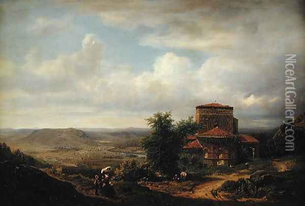 Auvergne Landscape, before 1848 Oil Painting - Pierre Thuillier
