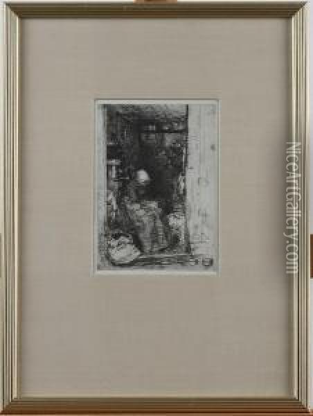 La Vieille Aux Loque Oil Painting - James Abbott McNeill Whistler