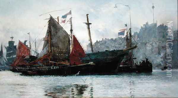 Ramsgate Harbour, 1880 Oil Painting - William Lionel Wyllie