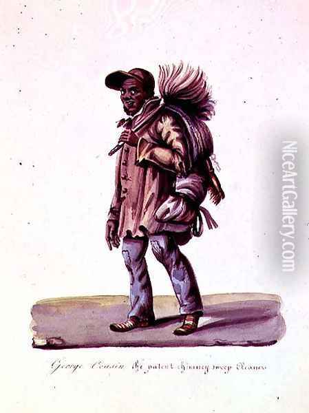 George Cousin, the Patent Chimney Sweep Cleaner Oil Painting - Nicolino Calyo