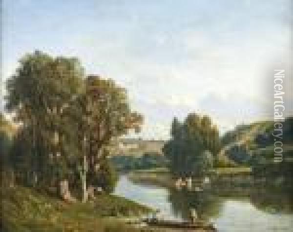 Bord De Riviere Oil Painting - Felix Saturnin Brissot de Warville