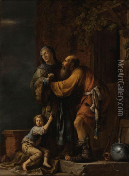 Sold By The J. Paul Getty Museum To Benefit Future Painting Acquisitions
 

 
 
 

 
 Abraham Pleading With Sarah On Behalf Of Hagar Oil Painting - Willem Bartsius