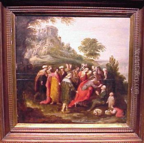 Christ Healing The Blind Man Oil Painting - Frans II Francken