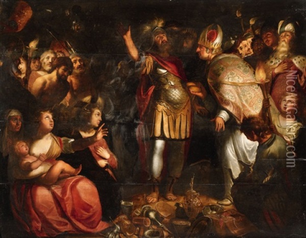 A Biblical Scene Oil Painting - Gerard Seghers