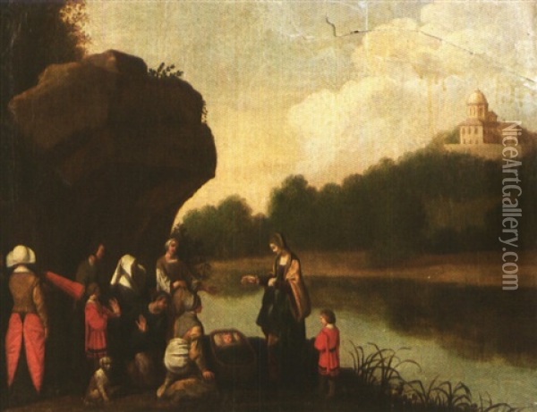 Moise Sauve Des Eaux Oil Painting -  Giorgione