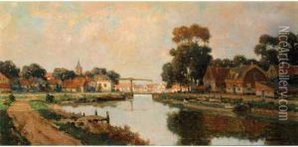 Bij Loenen Oil Painting - Gerardus Johannes Delfgaauw