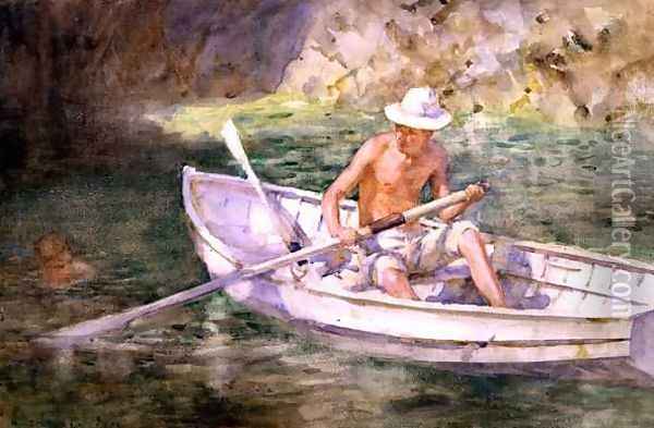 Green Waters, 1911 Oil Painting - Henry Scott Tuke