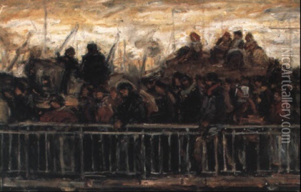 Les ,migrants Oil Painting - Eugene van Mieghem