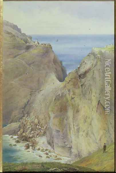 Tintagel Oil Painting - Arthur Ackland Hunt
