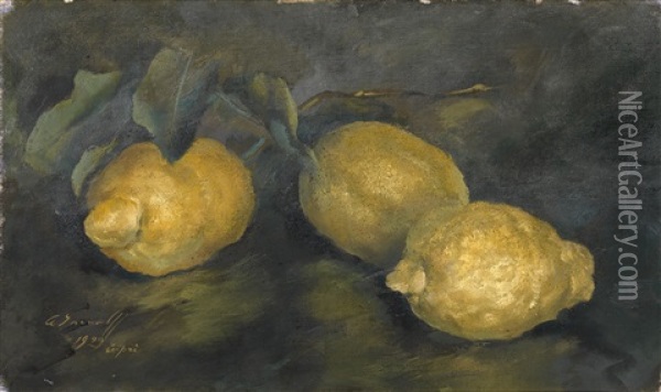 Citrons Oil Painting - Alexander Evgenievich Iacovleff