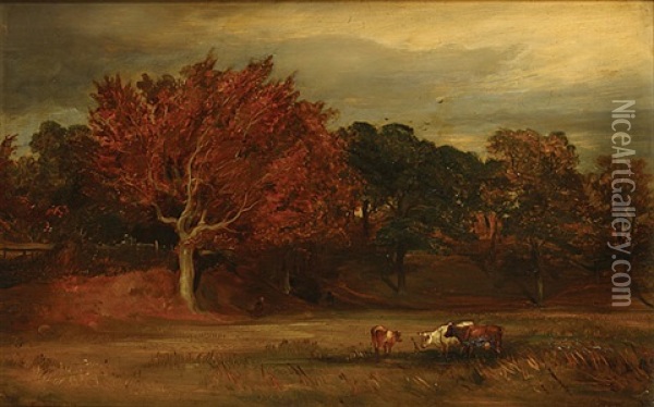 Landschap Met Vee Oil Painting - William Simson