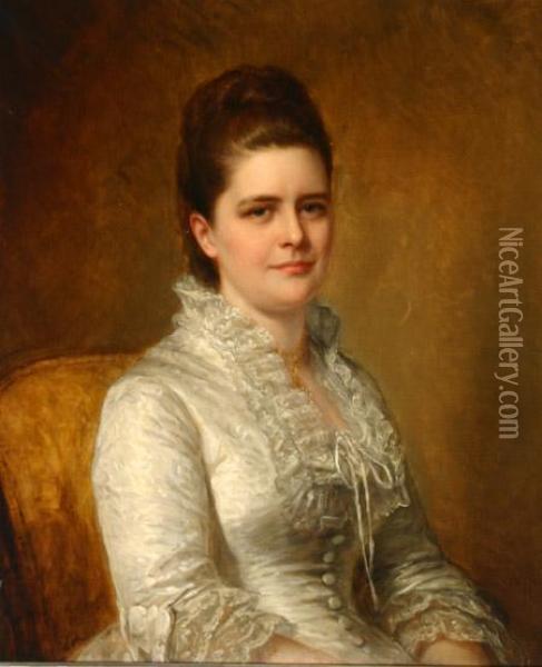 Portrait Of Alice Riggs Colgate Wood Oil Painting - George Augustus Baker Jnr.