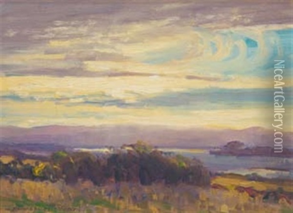 Wellington Harbour Oil Painting - Claus Edward Fristrom