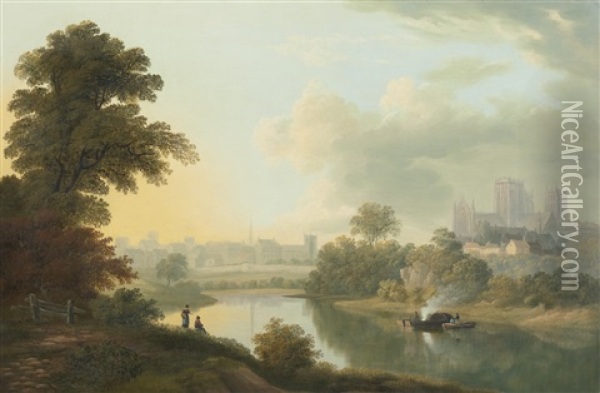 View Of The City Of York Oil Painting - John Glover