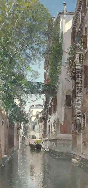 A Venetian Canal Scene 2 Oil Painting - Martin Rico y Ortega