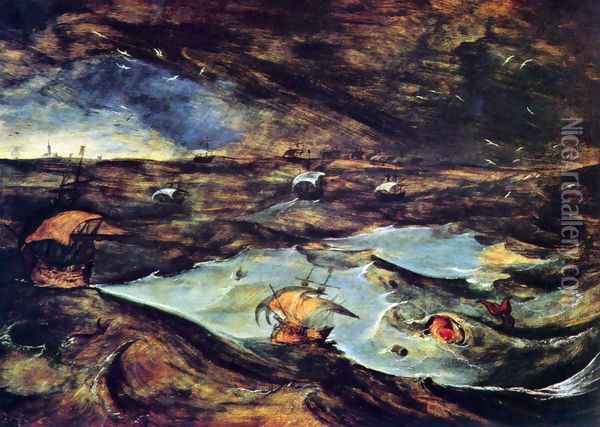 Sea storm Oil Painting - Pieter the Elder Bruegel