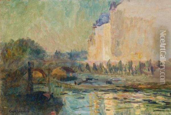 Paris, Le Pont Louis Philippe Oil Painting - Albert Lebourg
