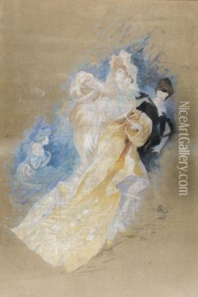 Der Maskenball Oil Painting - Jules Cheret